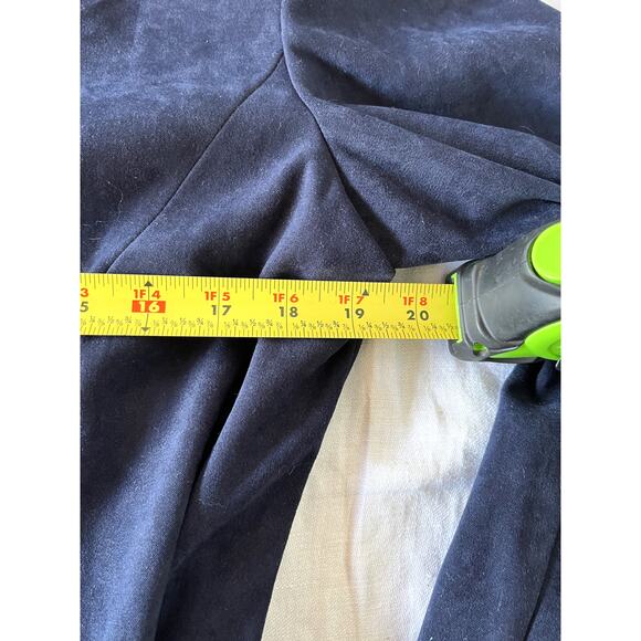 Vintage Leslie Faye Dress Top Separate - Navy - Velvet Feel - Size 16 - Picture 7 of 8